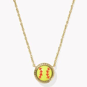 - Kendra Scott Gold and Yellow softball Necklace